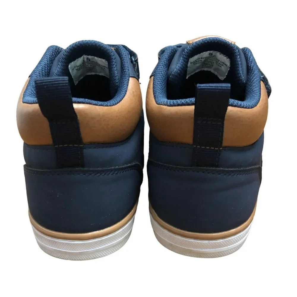 The Children’s Place Boys Size 5 High Top Sneakers Hook and Loop Navy EUC